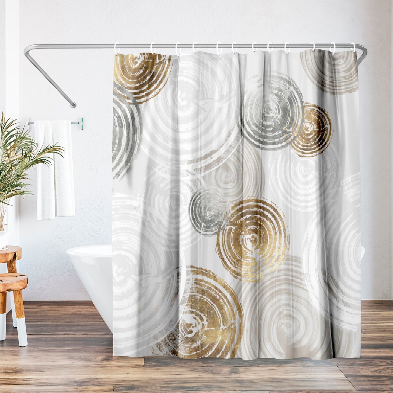 Americanflat 71" x 74" Shower Curtain, Spinning I by PI Creative Art